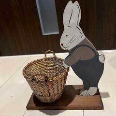 木製　うさぎ　鉢カバー