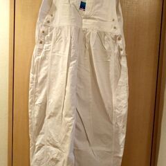 レディース　オーバーオール　ホワイト　フリーサイズ