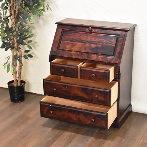 和光北海民芸樺カバ材ライティングデスクライティングビューロー学習机