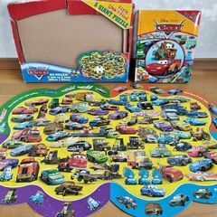 【希少】輸入品Cars絵本付きジャイアント板パズル幼児向け美品