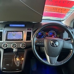 H23年　MPV 走行81000 純正メモリーナビ、TV リアフリップダウンモニター　カードキー　両側パワースライドドアの画像
