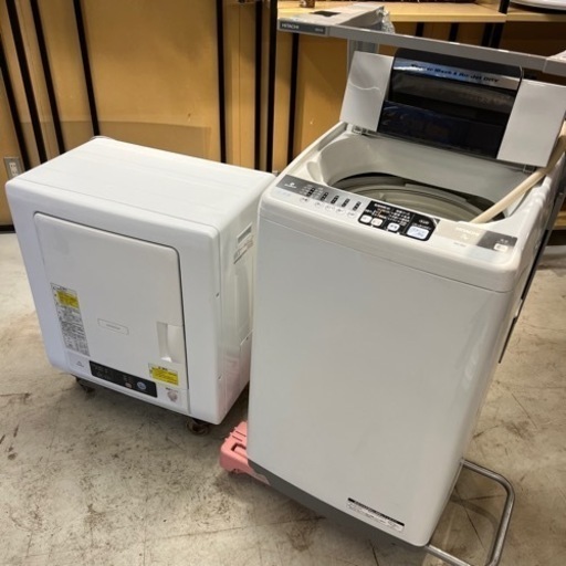 洗濯機　乾燥機　台座付きHITACHI