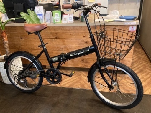 【年末SALE！防犯登録無料！前後タイヤ・後輪チューブ新品！】カゴ付き　20インチ折りたたみ自転車　ブラック