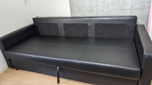 IKEAフリーヘーテン3人掛けソファベッド＆付属クッション3つ付き