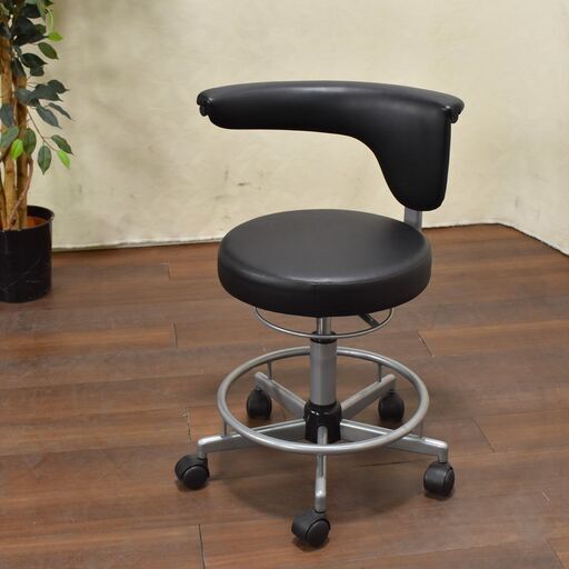 【ヤ取終了2/8】≪zyt1222ジ≫ サンワサプライ メディカルチェア 100-SNC019 ナースチェア/クランケチェア 回転椅子/昇降/丸型 51213-09