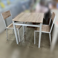 J3203 カフェ風 北欧調デザイン ダイニングテーブルセット 椅子2脚付 クリーニング済み