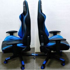 GTRacing ゲーミングチェア　GT002　 オフィス リクライニング ハイバック ヘッドレスト ランバーサポート 肘置き付 高さ調整 ブルーの画像