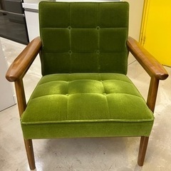 カリモク60💛Kチェアモケットグリーン💛1Pソファ　173