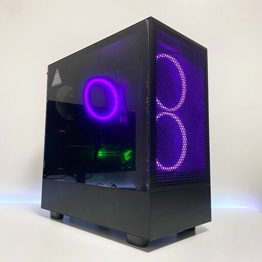 パソコン デスクトップPC カスタム ブルーに光るライト ジャンク品