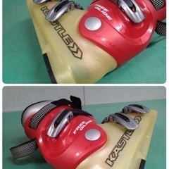 ● L) KASTLE FREE GLIDE ケスレー スキー ブーツ  277mm 23.5cm  スキー靴 レッド×ハニー 中古 ③の画像