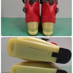 ● L) KASTLE FREE GLIDE ケスレー スキー ブーツ  277mm 23.5cm  スキー靴 レッド×ハニー 中古 ③の画像