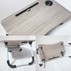 【新品未使用】パソコンデスク ローテーブル 折りたたみデスク 仕事　 一人用　ベージュブラウンの画像