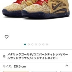 《新品未使用》KD15 EP ゴールド☆25.5cm バッシュ　バスケット　シューズ　の画像