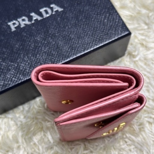 プラダ 割引 ミニウォレット ピンク 美品 極美品☆付属品完備】PRADA