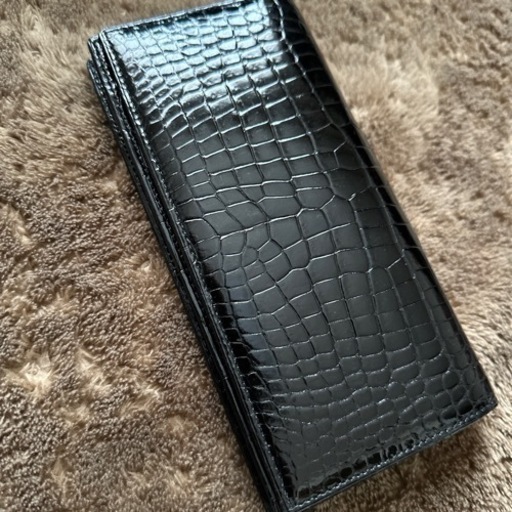 未使用JRAポロサス　クロコダイル長財布　レザーブラック