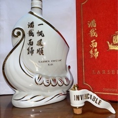 古酒 ラーセン コニャック　一帆風順 満載而歸　シップボトル　未開封液漏れあり　箱付