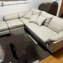 3人掛け　カウチソファ オットマン付