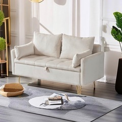 【決まりました】【超美品】ベロア調　二人がけソファ　美品の画像