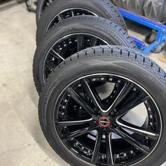 ほぼ未使用10分山 2022年製造スタッドレス付き ESTATUS 20インチ 114.3 ４本セット 235/55R20  社外空気圧センサー付き 