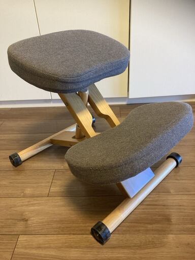 [使用期間1年]宮武製作所 プロポーションチェア 幅48.5×奥行61-68×高さ43-64cm 木材 ブラウン 姿勢サポート CH-88W(BR) 姿勢矯正