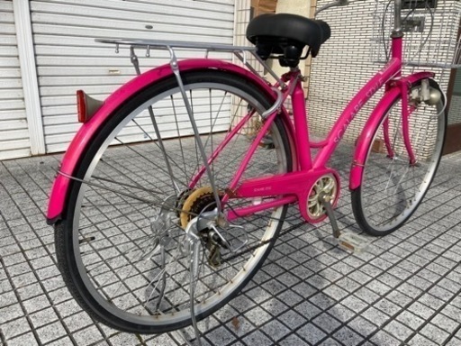 【27インチ自転車】6段変速付　前後タイヤ、チェーン、前カゴ、鍵新品❗️スペアキーあり　柔らかサドル使用❗️若林自転車　浜大津店　SA
