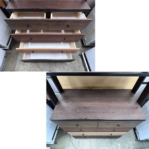 ニトリ チェストラック Nランダム80 DBR ダークブラウン 幅83.0cm