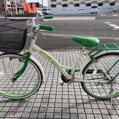 【22インチ子供自転車】変速なし　スペアキーあり　前タイヤ、前カゴ新品❗️状態良い　若林自転車　浜大津店　SALE中❗️の画像
