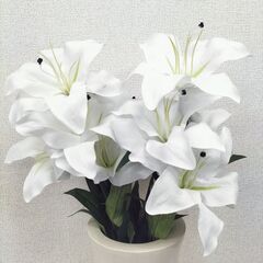 (O-2312FB18)◆フェイクフラワー&フラワーベース◆Φ16.5cm×H46cm◆クリーム◆の画像