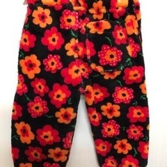 新品未使用　花柄 パンツ 70サイズ　冬　もこもこの画像