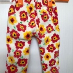 新品未使用　花柄 パンツ 70サイズ　冬　もこもこの画像