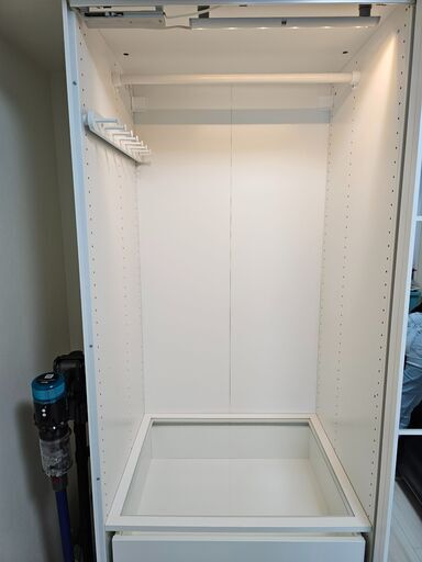 【IKEA・極上品】 高級ガラス扉仕様PAX/AULI・ワードローブ　LED付（システム収納クローゼット）＜10万円相当半額以下・保証付＞#8