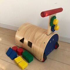 <現在受け渡し相手決まりました>木製ベビー手押し車「のっておして...