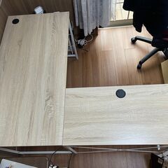 ロウヤ L字デスク  2セット  学習机 勉強机  幅140cm...