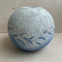 k1215507 花瓶 生子 花器 花生 染付 円柱 筒型 陶磁...