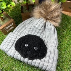もこもこプードル★アップリケワッペン★黒9.5-1枚の画像