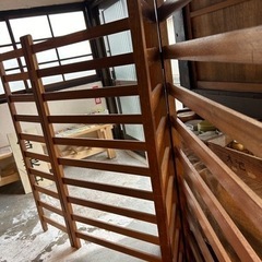 パーテーション　仕切り4連タイプ　木材の画像
