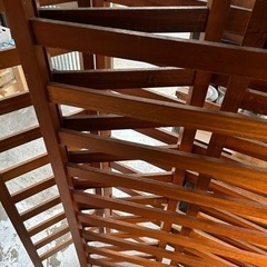 パーテーション　仕切り4連タイプ　木材の画像