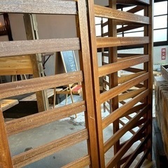 パーテーション　仕切り4連タイプ　木材の画像