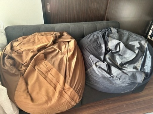 1人がけ用ビーズクッション2個セット　Yogibo風