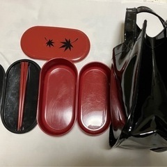 和柄弁当箱•弁当入れ(エナメルバック)の画像