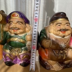 【お値下げしました】 大黒様と恵比寿様　縁起物　骨董品の画像