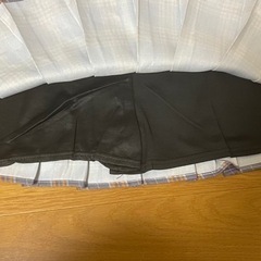 チェック柄 ミニスカート ミニ丈 スカート 膝上 グレー Lの画像