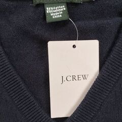 【新品】レナウンJ.CREWカシミヤ混コットンVネックセーター濃紺の画像
