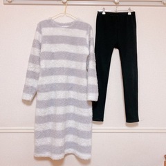 お譲り先決定　モコモコルームワンピと裏ボアレギンス