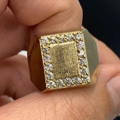 売り切れました。10K 10金　イエローゴールド　印台リング　4.4g デザインリング 約21号