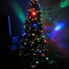クリスマスツリーﾌﾞﾗｯｸﾘｰﾌﾌｧｲﾊﾞｰﾂﾘｰ(ライト付き)