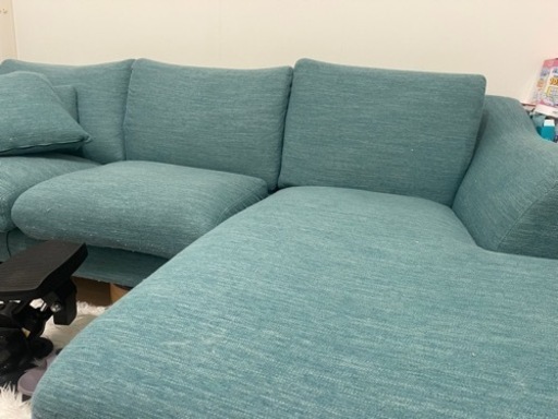 幅214cm]ソファ 3人用ソファ カウチソファ 布張りソファ 3人掛け 布張りカウチソファ