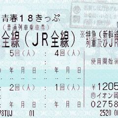 青春１８きっぷ ＜３回分＞ （あんしん決済に変更；少し価格ﾌﾟﾗ...
