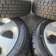 商談中です🙇‍♀️広島　軽自動車用　スタッドレスタイヤ　スズキ純正14インチホイール付き4本セット　155 65 14 の画像