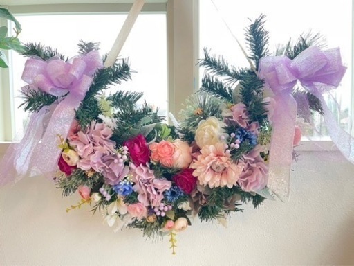 リース　バンドメイドフラワー